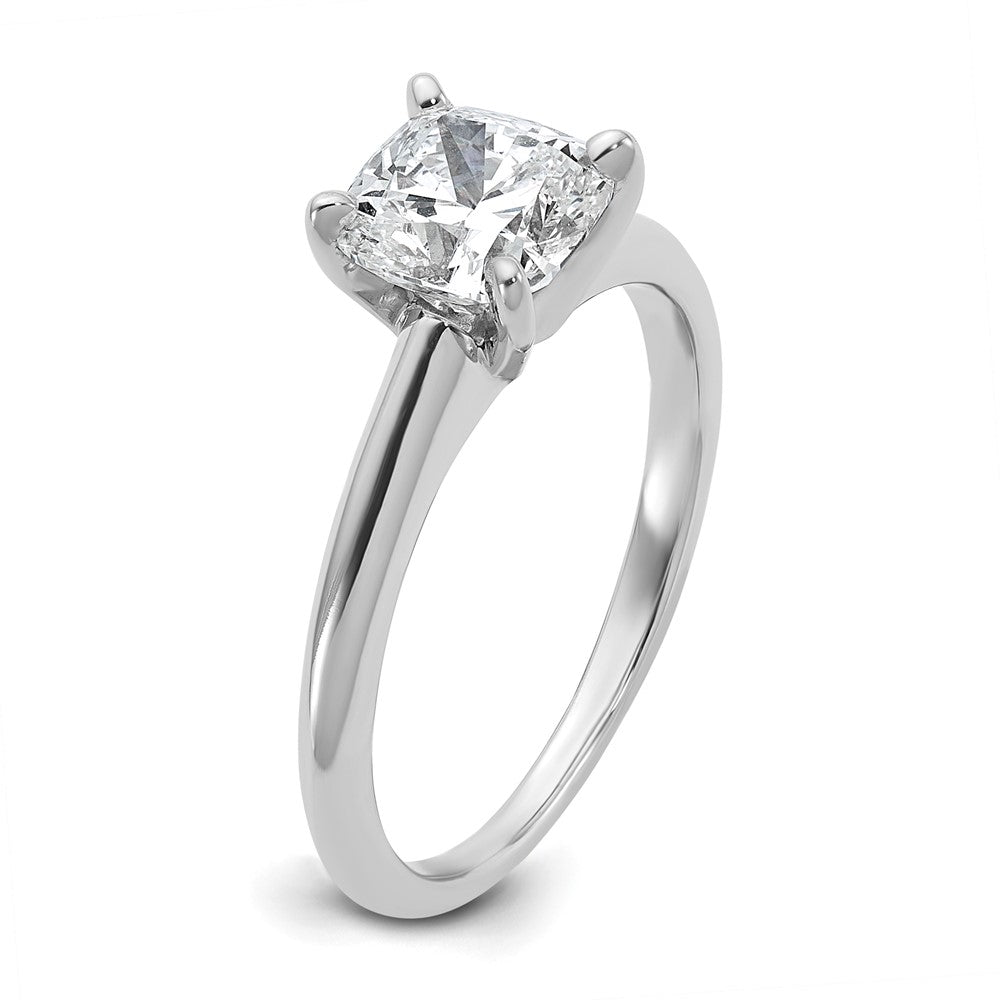 14K Weißgold Verlobungsring mit 1,5 ct. Labordiamant VS/SI+ G+ im Kissenschliff, Solitär