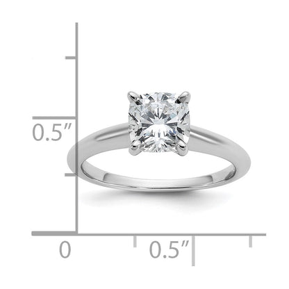 14K Weißgold Verlobungsring mit 1,5 ct. Labordiamant VS/SI+ G+ im Kissenschliff, Solitär
