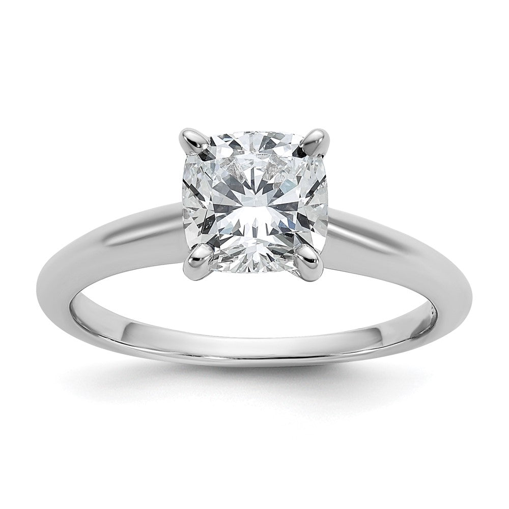 14K Weißgold Verlobungsring mit 1,5 ct. Labordiamant VS/SI+ G+ im Kissenschliff, Solitär