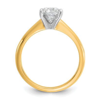 14K Bicolor Verlobungsring mit 1,5 ct. zertifiziertem Labordiamant VS/SI+ G+ im Kissenschliff-Solitär