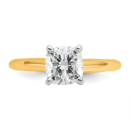 14K Bicolor Verlobungsring mit 1,5 ct. zertifiziertem Labordiamant VS/SI+ G+ im Kissenschliff-Solitär