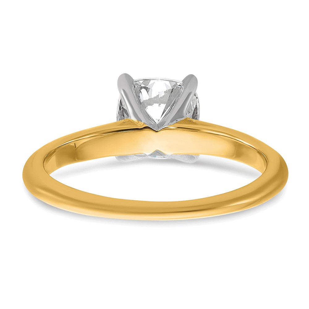 14K Bicolor Verlobungsring mit 1,5 ct. zertifiziertem Labordiamant VS/SI+ G+ im Kissenschliff-Solitär
