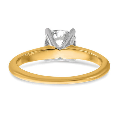 14K Bicolor Verlobungsring mit 1,5 ct. zertifiziertem Labordiamant VS/SI+ G+ im Kissenschliff-Solitär