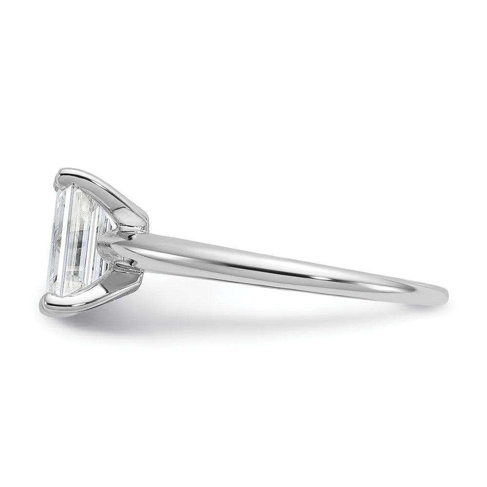 14K Weißgold 1,5 ct. zertifizierter, im Labor gezüchteter Diamant VS/SI+ G+ Emerald-Solitär-Verlobungsring