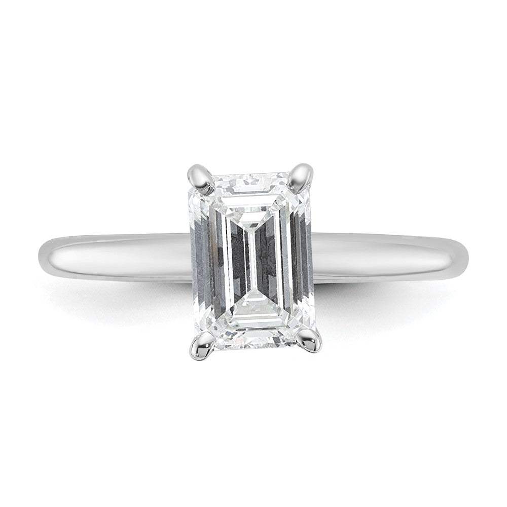 14K Weißgold 1,5 ct. zertifizierter, im Labor gezüchteter Diamant VS/SI+ G+ Emerald-Solitär-Verlobungsring