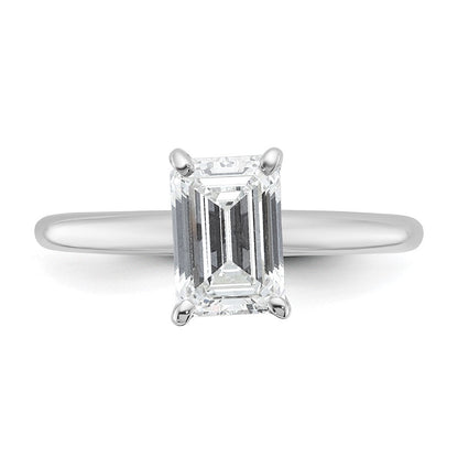 14K Weißgold 1,5 ct. zertifizierter, im Labor gezüchteter Diamant VS/SI+ G+ Emerald-Solitär-Verlobungsring
