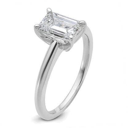 14K Weißgold 1,5 ct. Labor gezüchteter Diamant VS/SI+ G+ Smaragdschliff Solitär Verlobungsring