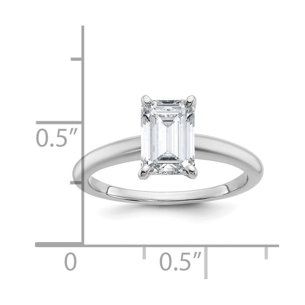 14K Weißgold 1,5 ct. Labor gezüchteter Diamant VS/SI+ G+ Smaragdschliff Solitär Verlobungsring