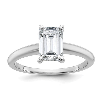 14K Weißgold 1,5 ct. zertifizierter, im Labor gezüchteter Diamant VS/SI+ G+ Emerald-Solitär-Verlobungsring