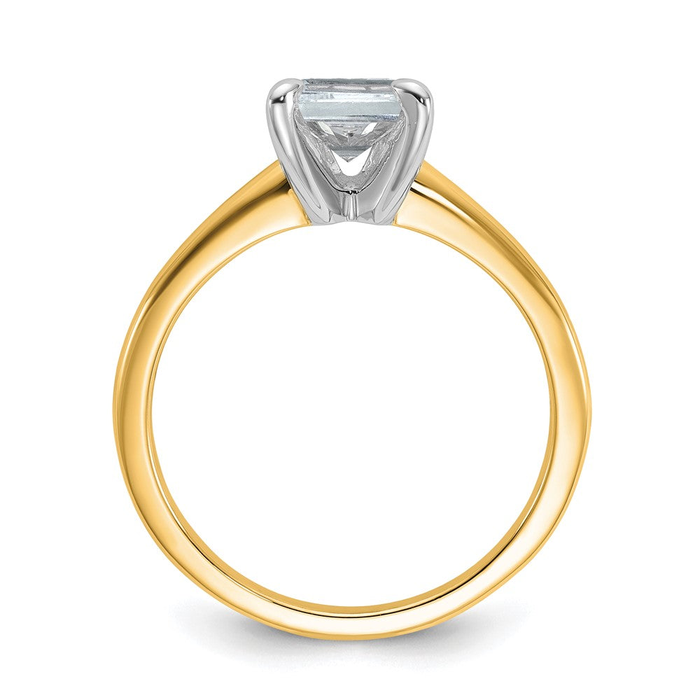 14K Bicolor Verlobungsring mit 1,5 ct. im Emerald-Schliff, Labor-Diamant VS/SI+ G+, Solitär