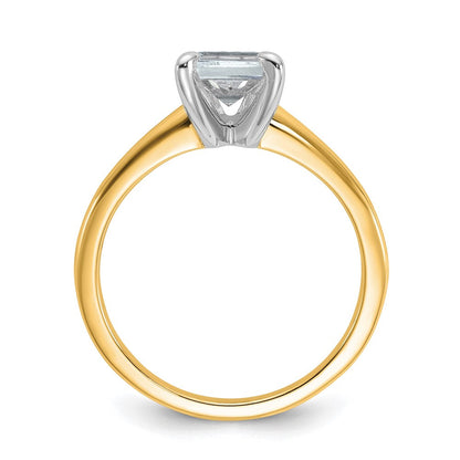 14K Bicolor Verlobungsring mit 1,5 ct. im Emerald-Schliff, Labor-Diamant VS/SI+ G+, Solitär