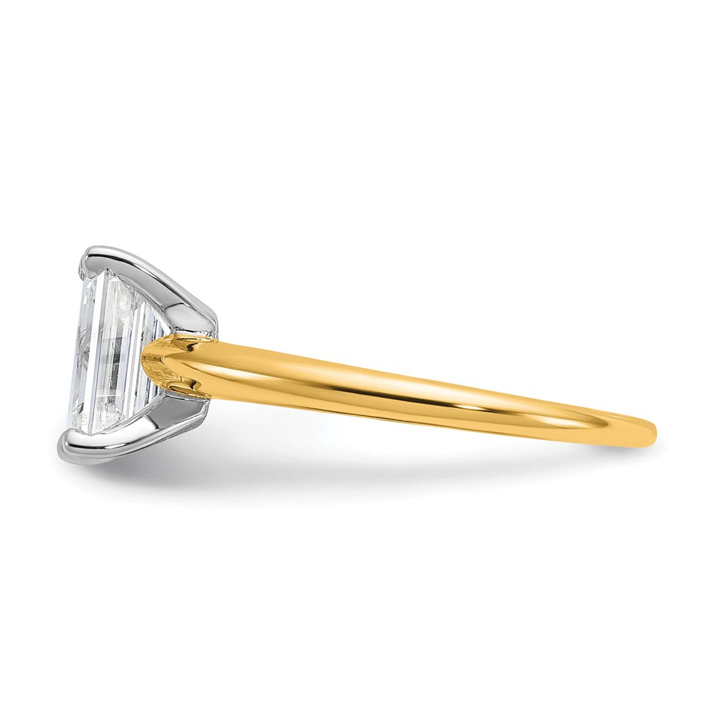 14K Bicolor Verlobungsring mit 1,5 ct. im Emerald-Schliff, Labor-Diamant VS/SI+ G+, Solitär