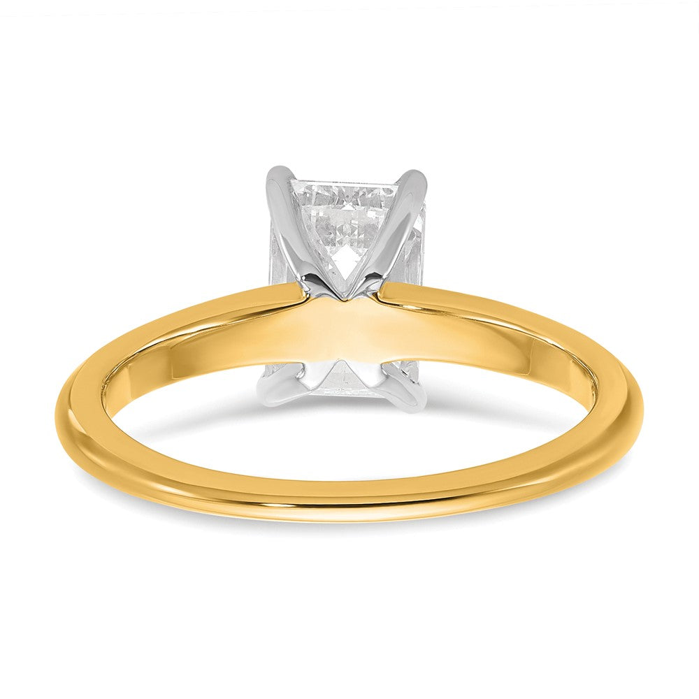 14K Bicolor Verlobungsring mit 1,5 ct. zertifiziertem Labordiamant VS/SI+ G+ im Smaragdschliff als Solitär