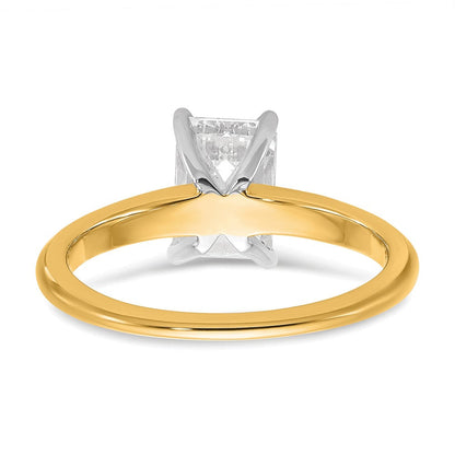 14K Bicolor Verlobungsring mit 1,5 ct. im Emerald-Schliff, Labor-Diamant VS/SI+ G+, Solitär
