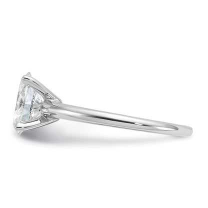 14K Weißgold Verlobungsring mit 1,5 ct. laborgezüchtetem Diamanten im Ovalschliff, Solitär, VS/SI+ G+