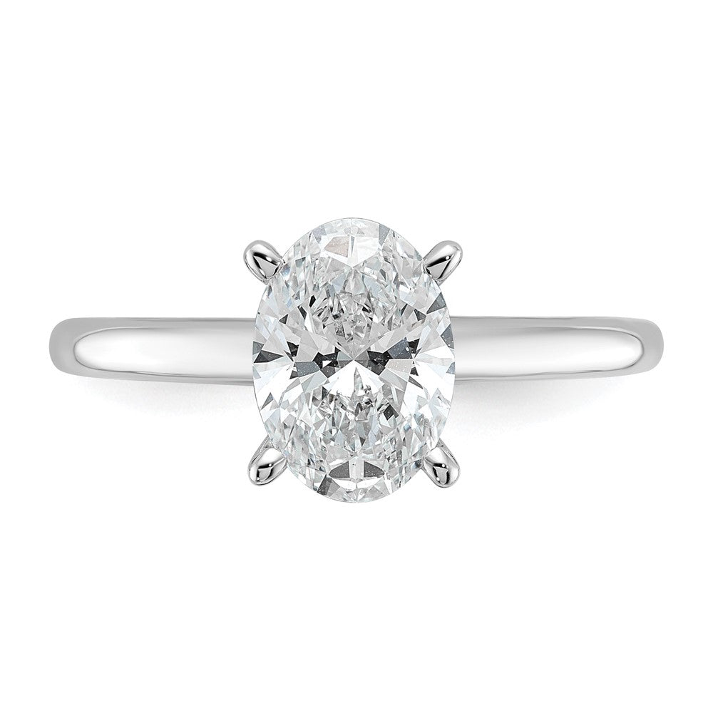 14K Weißgold Verlobungsring mit 1,5 ct. laborgezüchtetem Diamanten im Ovalschliff, Solitär, VS/SI+ G+