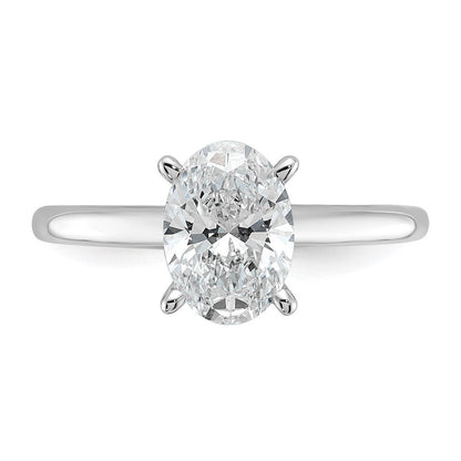 14K Weißgold Verlobungsring mit 1,5 ct. laborgezüchtetem Diamanten im Ovalschliff, Solitär, VS/SI+ G+