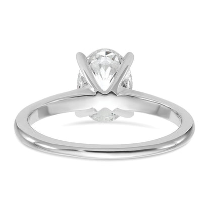 14K Weißgold Verlobungsring mit 1,5 ct. laborgezüchtetem Diamanten im Ovalschliff, Solitär, VS/SI+ G+