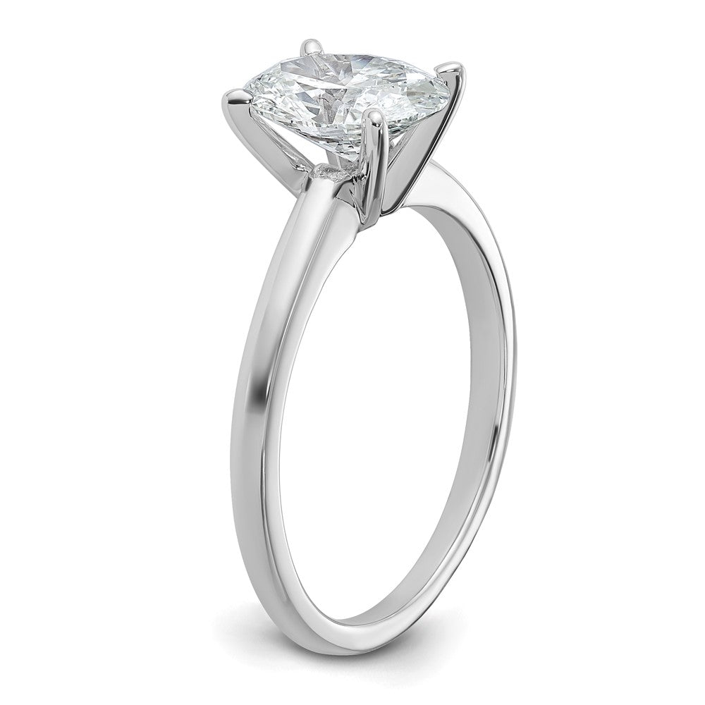 14K Weißgold Verlobungsring mit 1,5 ct. laborgezüchtetem Diamanten im Ovalschliff, Solitär, VS/SI+ G+