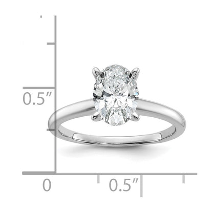 14K Weißgold Verlobungsring mit 1,5 ct. laborgezüchtetem Diamanten im Ovalschliff, Solitär, VS/SI+ G+