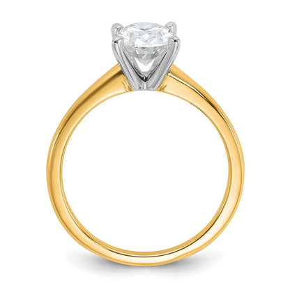 14K Zweifarbiger 1,5 ct. zertifizierter Laborgezüchteter Diamant VS/SI+ G+ Oval-Solitär-Verlobungsring