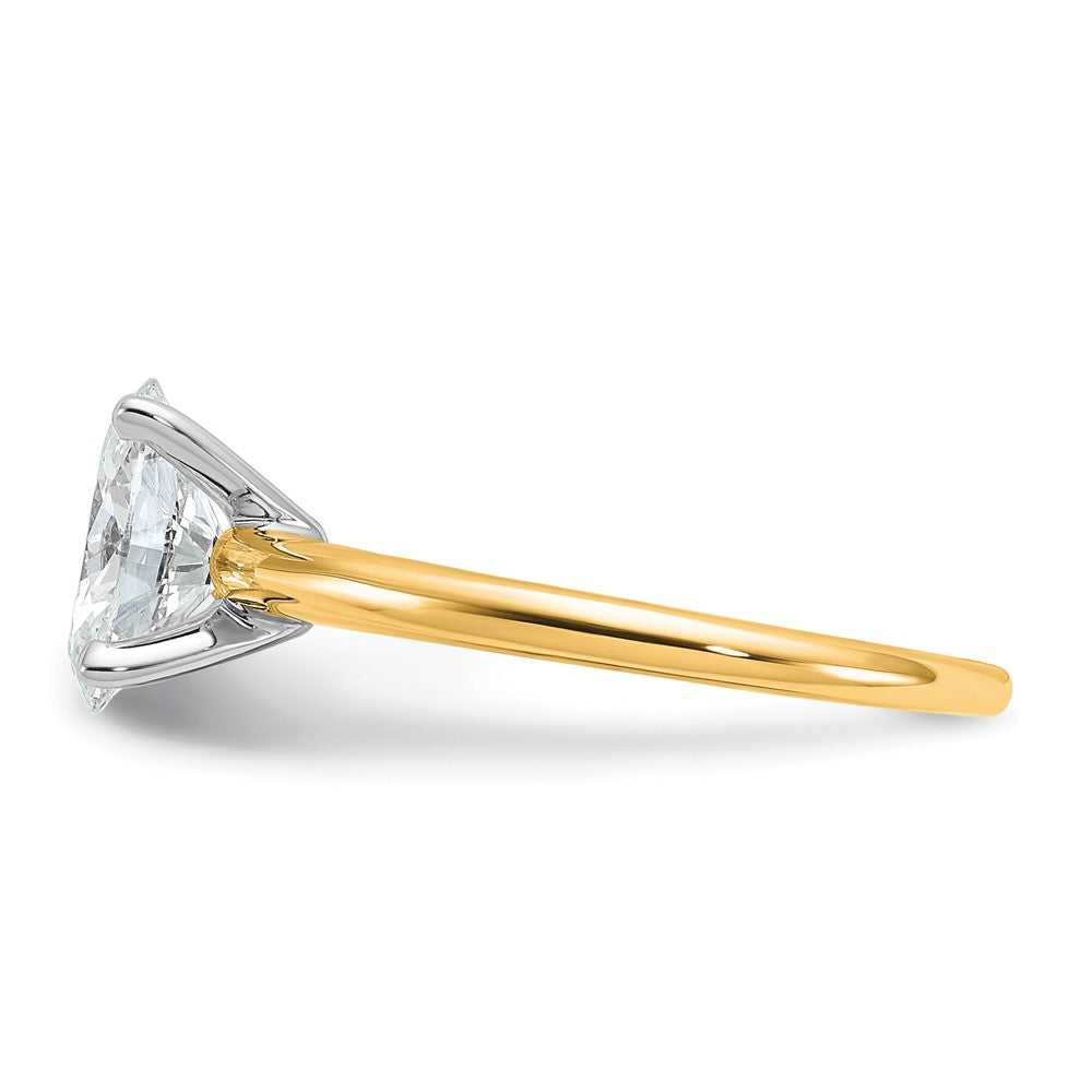 14K Zweifarbiger 1,5 ct. zertifizierter Laborgezüchteter Diamant VS/SI+ G+ Oval-Solitär-Verlobungsring