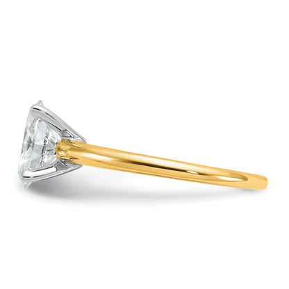 14K Zweifarbiger 1,5 ct. zertifizierter Laborgezüchteter Diamant VS/SI+ G+ Oval-Solitär-Verlobungsring