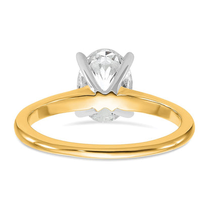 14K Zweifarbiger 1,5 ct. zertifizierter Laborgezüchteter Diamant VS/SI+ G+ Oval-Solitär-Verlobungsring