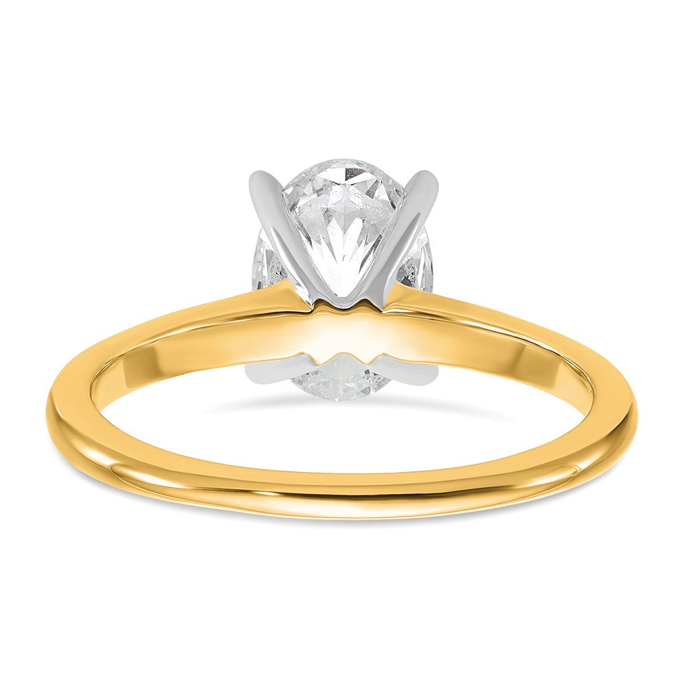 14K Bicolor Verlobungsring mit ovalem Laborgezüchtetem Solitär-Diamant, 1,5 ct., VS/SI+ G+