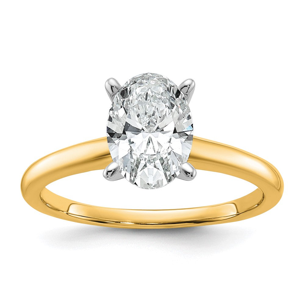 14K Zweifarbiger 1,5 ct. zertifizierter Laborgezüchteter Diamant VS/SI+ G+ Oval-Solitär-Verlobungsring