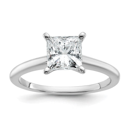 14K Weißgold 1,5 ct. zertifizierter im Labor gezüchteter Diamant VS/SI+ G+ Princess-Solitär-Verlobungsring