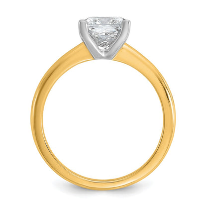 14K Bicolor Verlobungsring mit 1,5 ct. im Princess-Schliff gezüchtetem Solitär-Diamanten, VS/SI+ G+