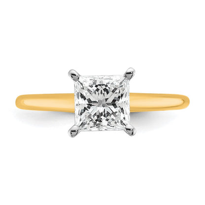 14K Bicolor Verlobungsring mit 1,5 ct. zertifiziertem im Labor gezüchtetem Diamant VS/SI+ G+ im Princess-Solitär-Schliff