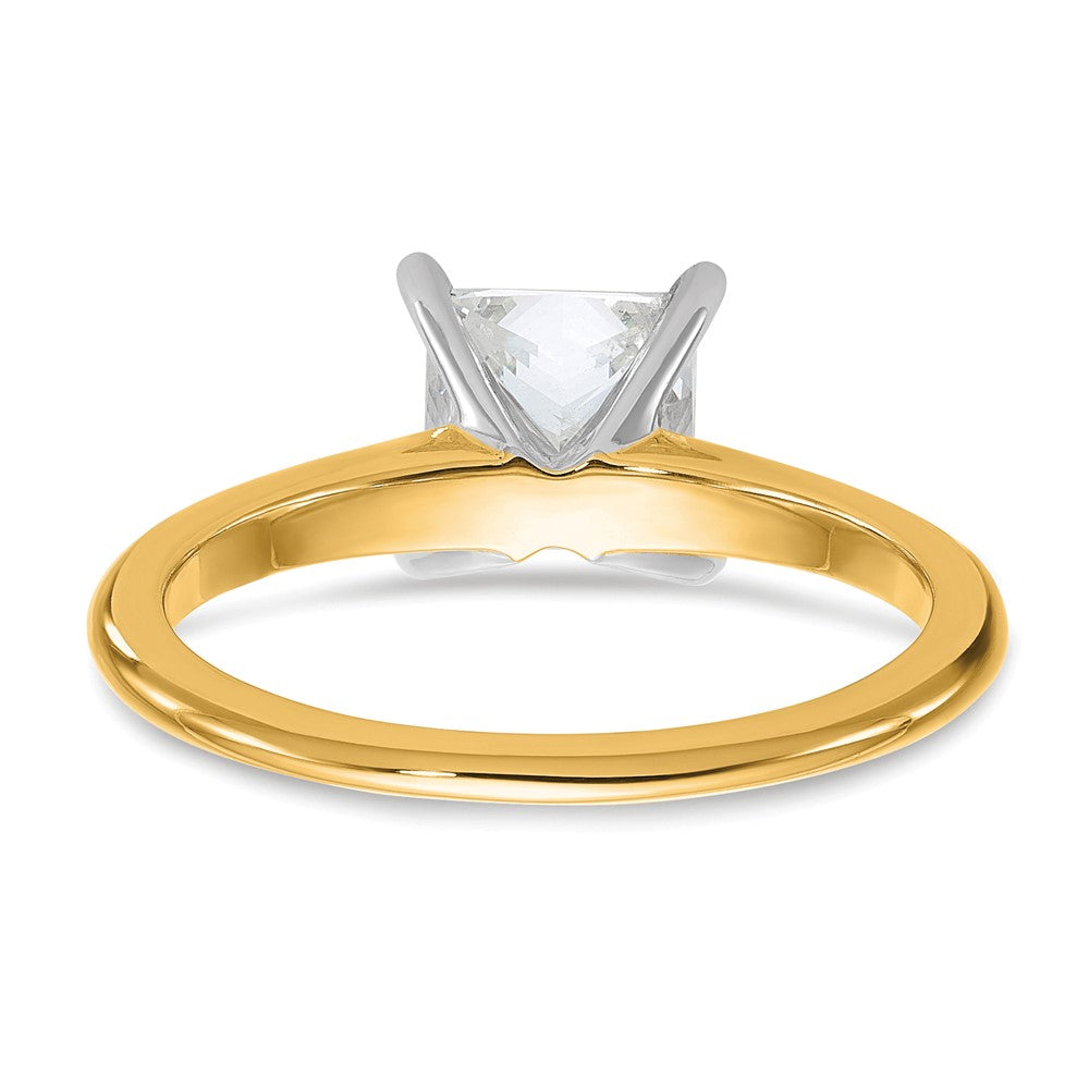 14K Bicolor Verlobungsring mit 1,5 ct. zertifiziertem im Labor gezüchtetem Diamant VS/SI+ G+ im Princess-Solitär-Schliff