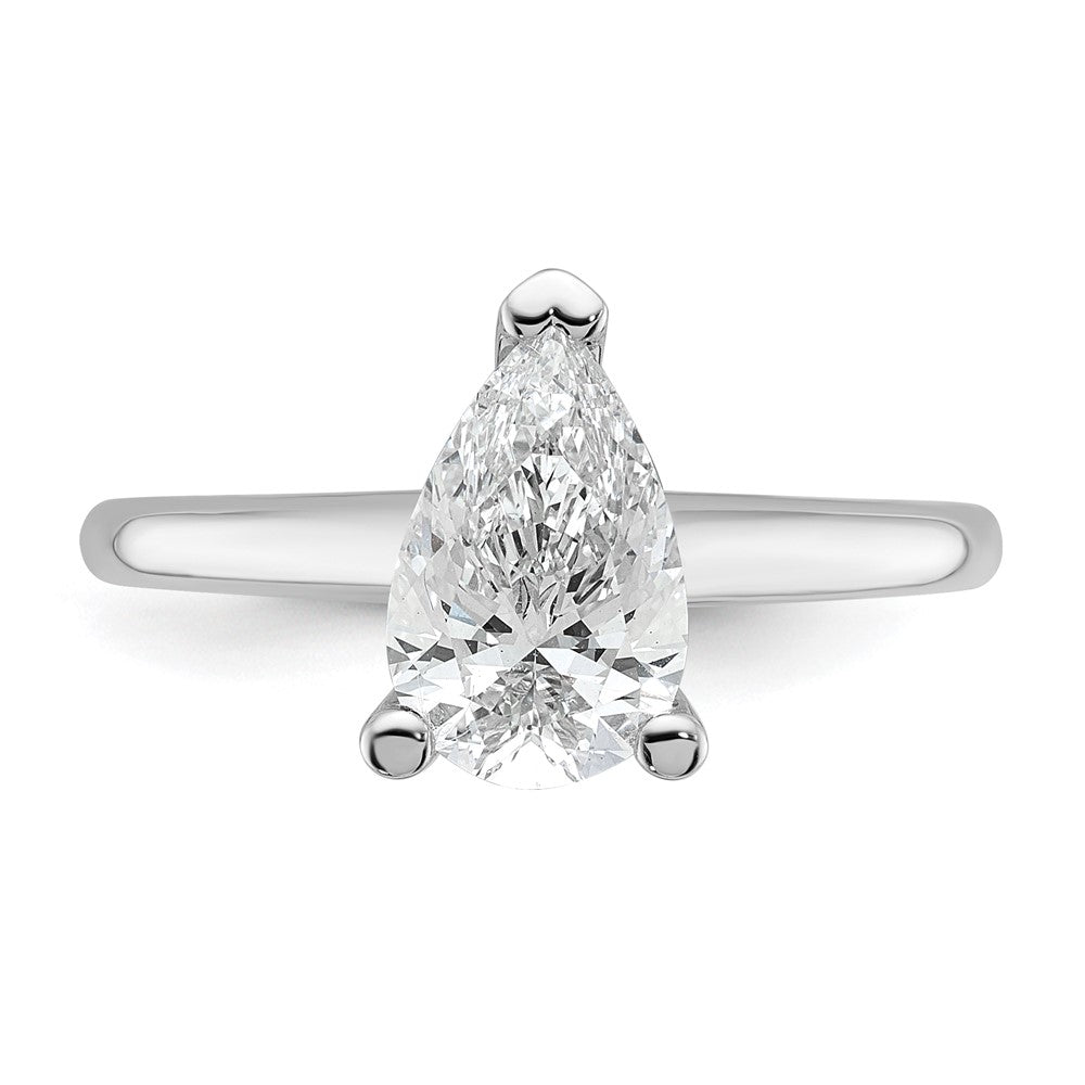 14K Weißgold 1,5 ct. zertifizierter im Labor gezüchteter Diamant VS/SI+ G+ Birne Solitär Verlobungsring