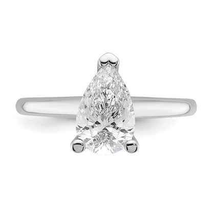 14K Weißgold 1,5 ct. zertifizierter im Labor gezüchteter Diamant VS/SI+ G+ Birne Solitär Verlobungsring