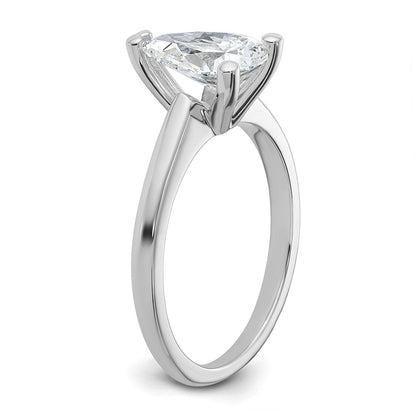 14K Weißgold 1,5 ct. zertifizierter im Labor gezüchteter Diamant VS/SI+ G+ Birne Solitär Verlobungsring