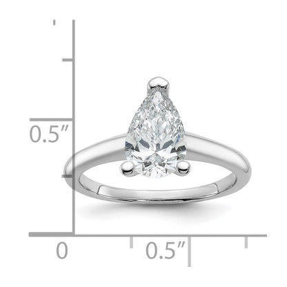 14K Weißgold 1,5 ct. zertifizierter im Labor gezüchteter Diamant VS/SI+ G+ Birne Solitär Verlobungsring