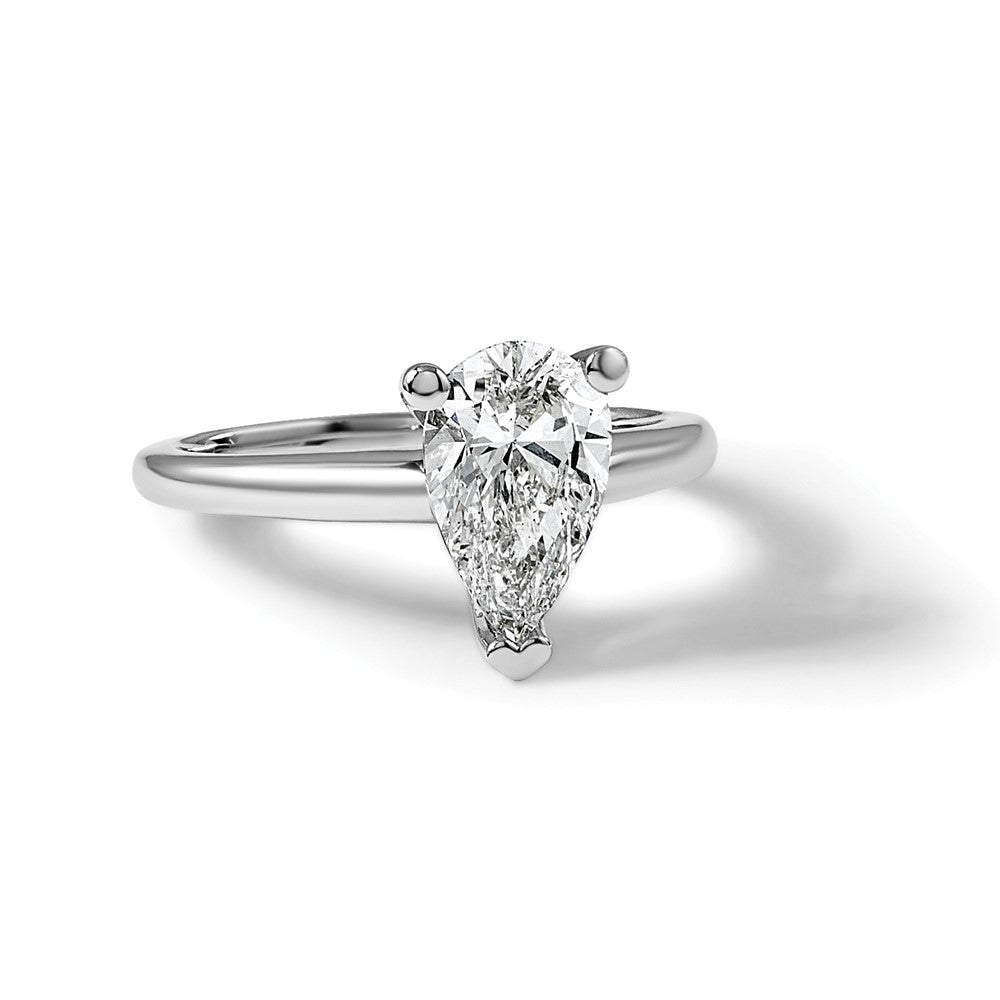 14K Weißgold 1 1/2ct Im Labor Gezüchtet Diamant Vs/si+ G+ Tropfen Solitär Verlobungsring