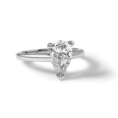 14K Weißgold 1 1/2ct Im Labor Gezüchtet Diamant Vs/si+ G+ Tropfen Solitär Verlobungsring
