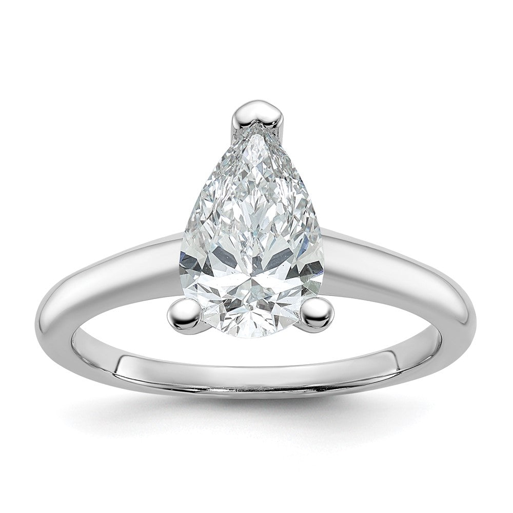 14K Weißgold 1,5 ct. zertifizierter im Labor gezüchteter Diamant VS/SI+ G+ Birne Solitär Verlobungsring