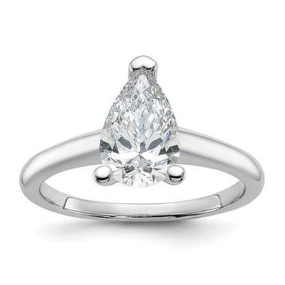 14K Weißgold 1,5 ct. zertifizierter im Labor gezüchteter Diamant VS/SI+ G+ Birne Solitär Verlobungsring