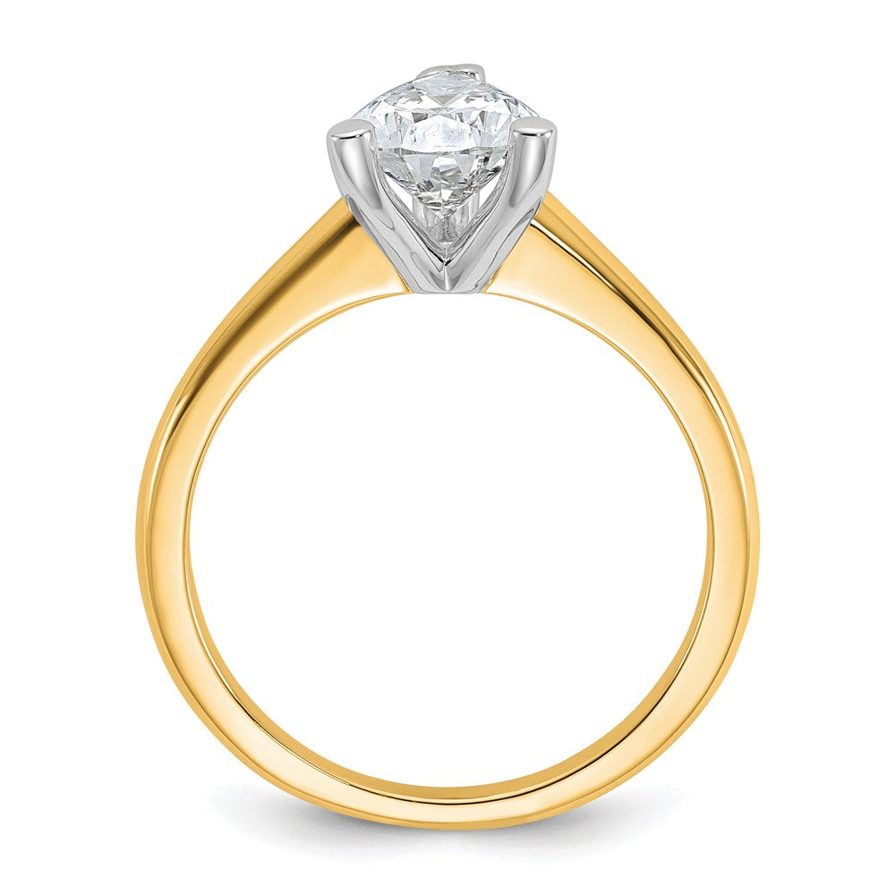 14K Bicolor Verlobungsring mit 1,5 ct. zertifiziertem, im Labor gezüchtetem Diamant VS/SI+ G+ im Birnenschliff, Solitär