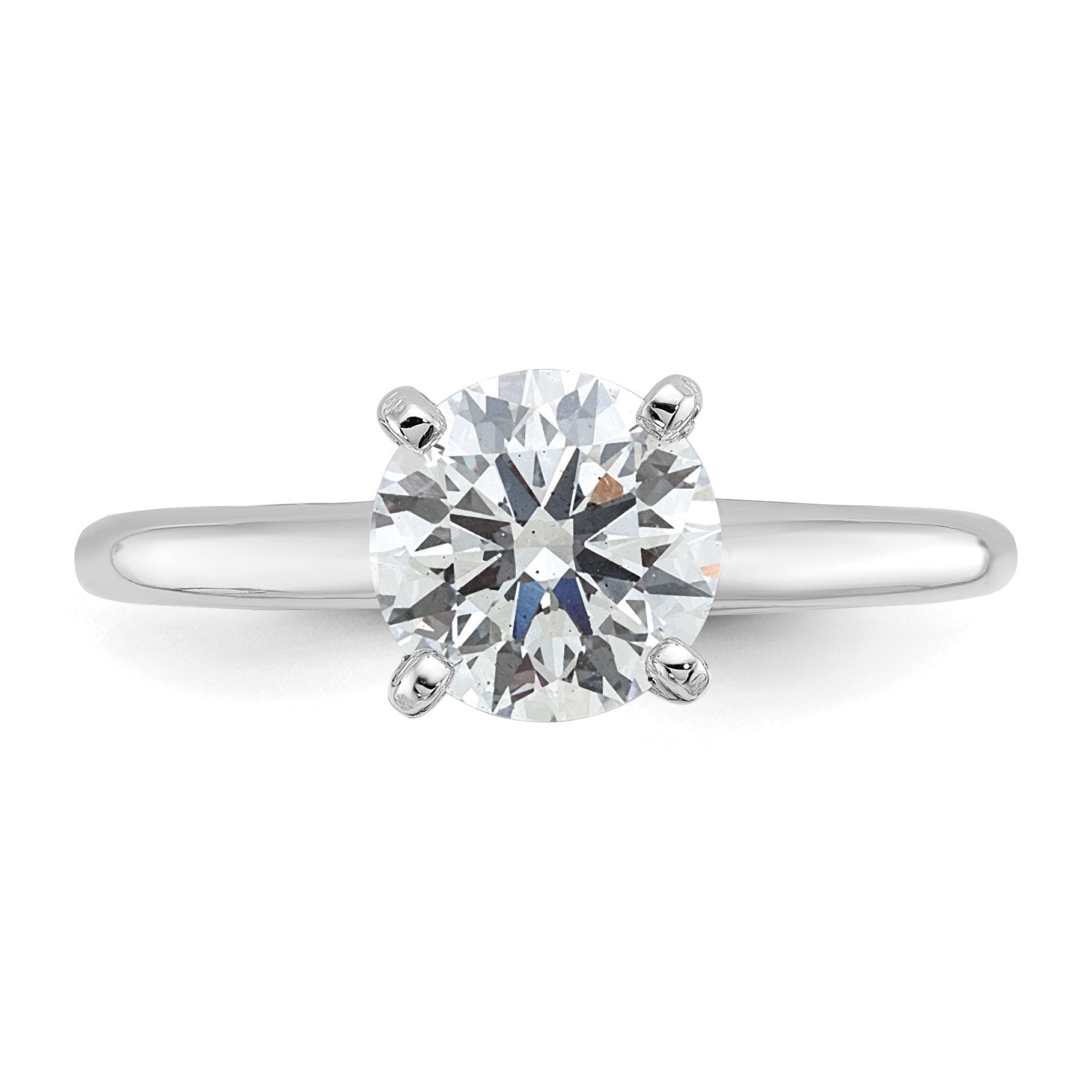 14K Weißgold 1,5 ct. Labordiamant VS/SI+ G+ Rund Solitär Verlobungsring