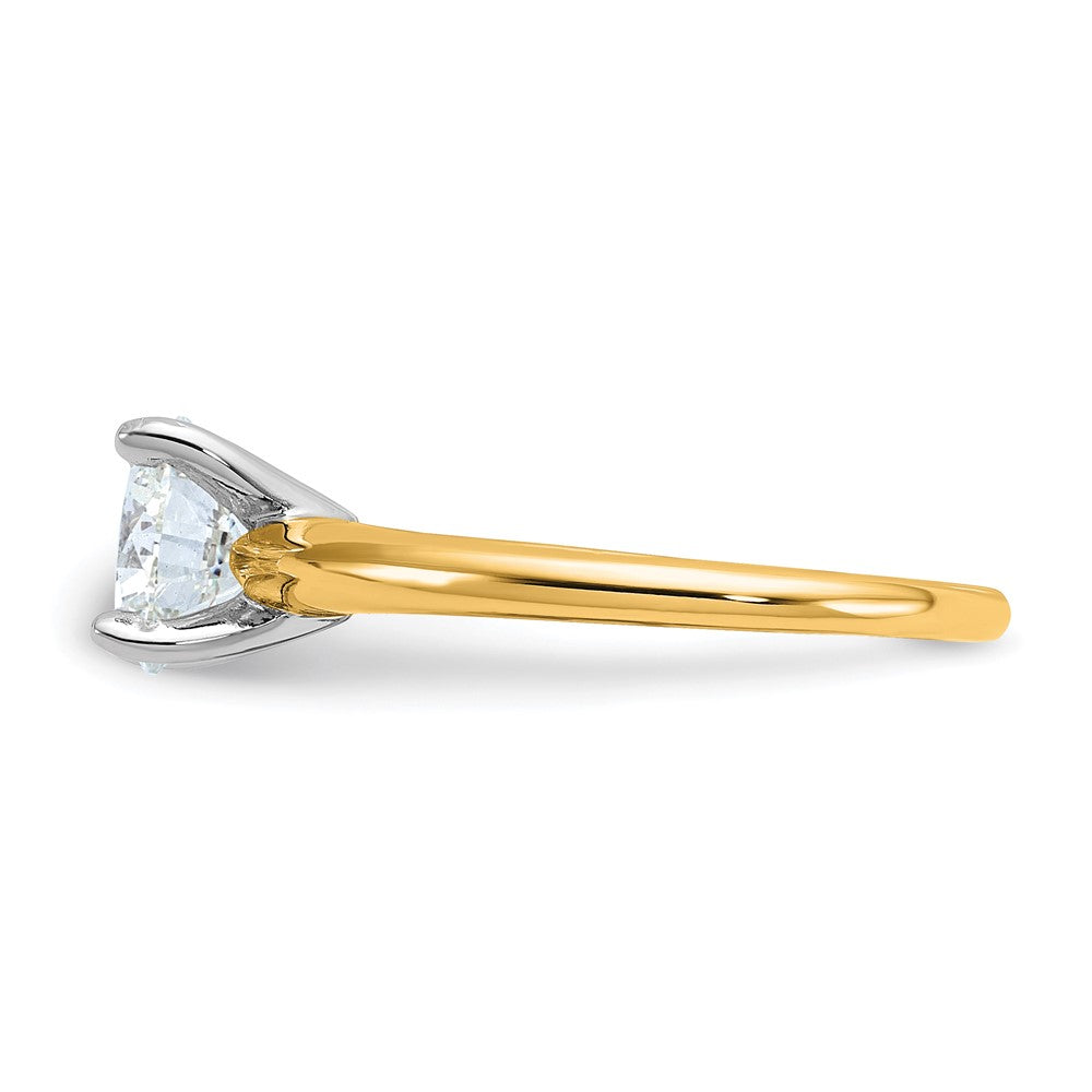 14K Bicolor Verlobungsring mit 1,5 ct. zertifiziertem im Labor gezüchtetem Diamant im Rundschliff, Solitär, VS/SI+ G+