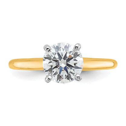 14K Bicolor Verlobungsring mit 1,5 ct. zertifiziertem im Labor gezüchtetem Diamant im Rundschliff, Solitär, VS/SI+ G+