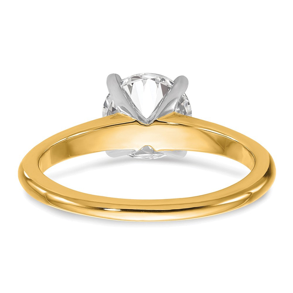 14K Bicolor Verlobungsring mit 1,5 ct. zertifiziertem im Labor gezüchtetem Diamant im Rundschliff, Solitär, VS/SI+ G+