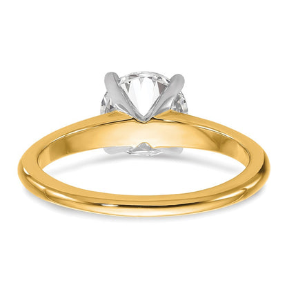 14K Bicolor Verlobungsring mit 1,5 ct. zertifiziertem im Labor gezüchtetem Diamant im Rundschliff, Solitär, VS/SI+ G+