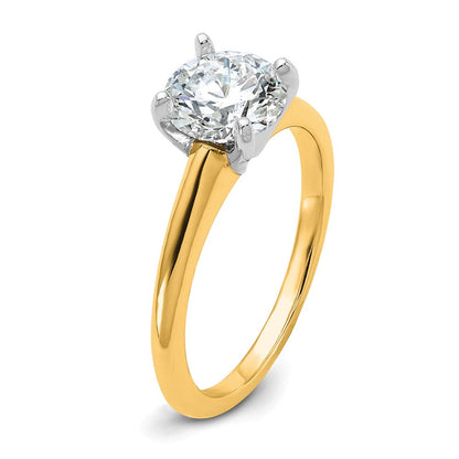 14K Bicolor Verlobungsring mit 1,5 ct. zertifiziertem im Labor gezüchtetem Diamant im Rundschliff, Solitär, VS/SI+ G+