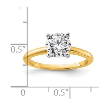 14K Bicolor Verlobungsring mit 1,5 ct. rundem Solitär-Laborgewachsenem Diamanten VS/SI+ G+